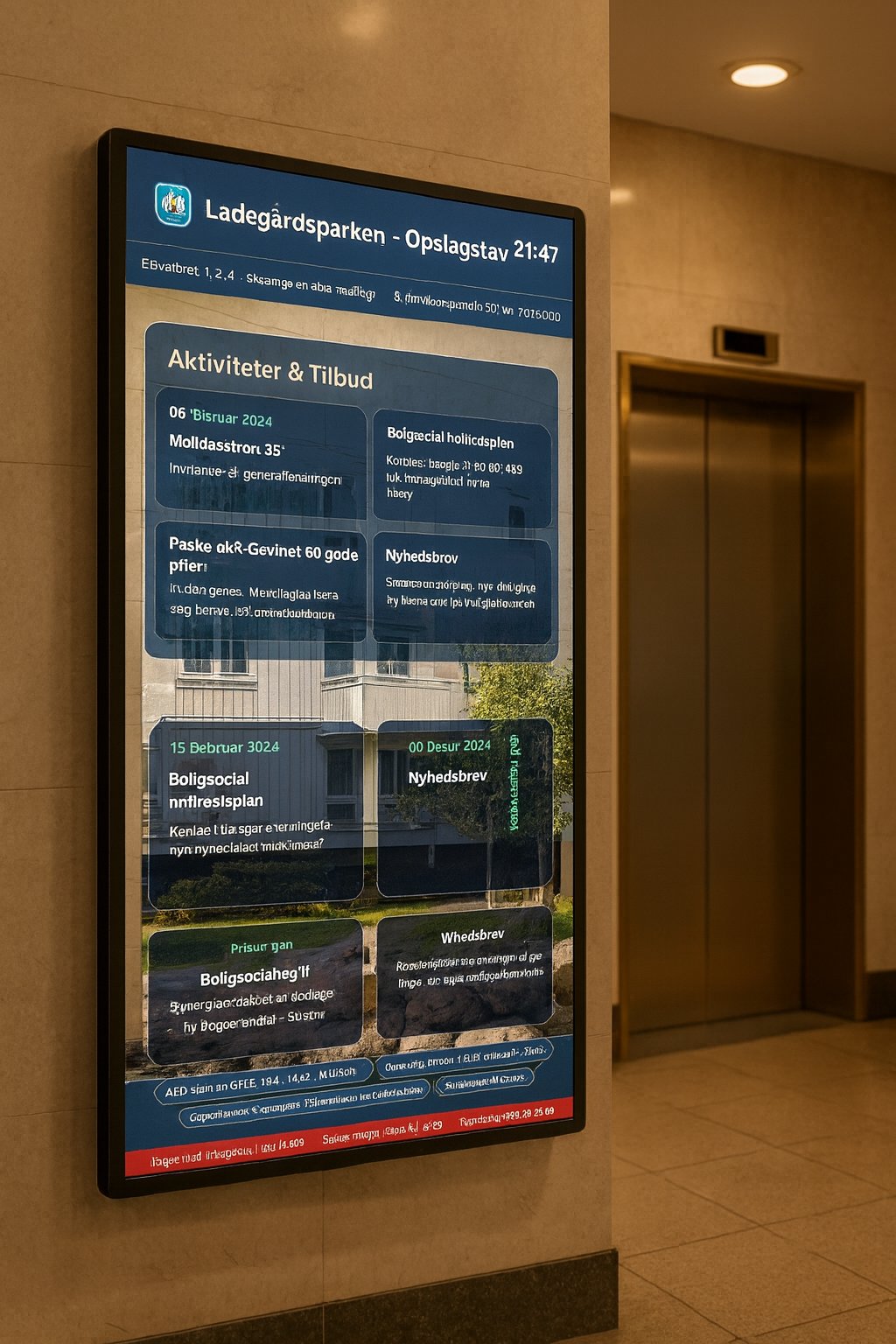 Digital opslagstavle i opgang